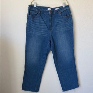 LOFT Curvy High Rise Boyfriend Crop Jeans Relaxed Fit Womens 12